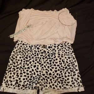 American Eagle Cow Print Shorts